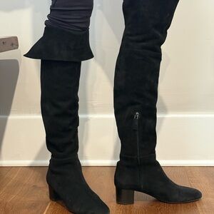 Tom Ford Black Suede Over-the-Knee Boots